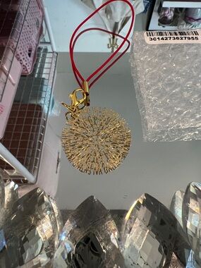 Valentino Gold Filigree Charm Bracelet with Red Strap